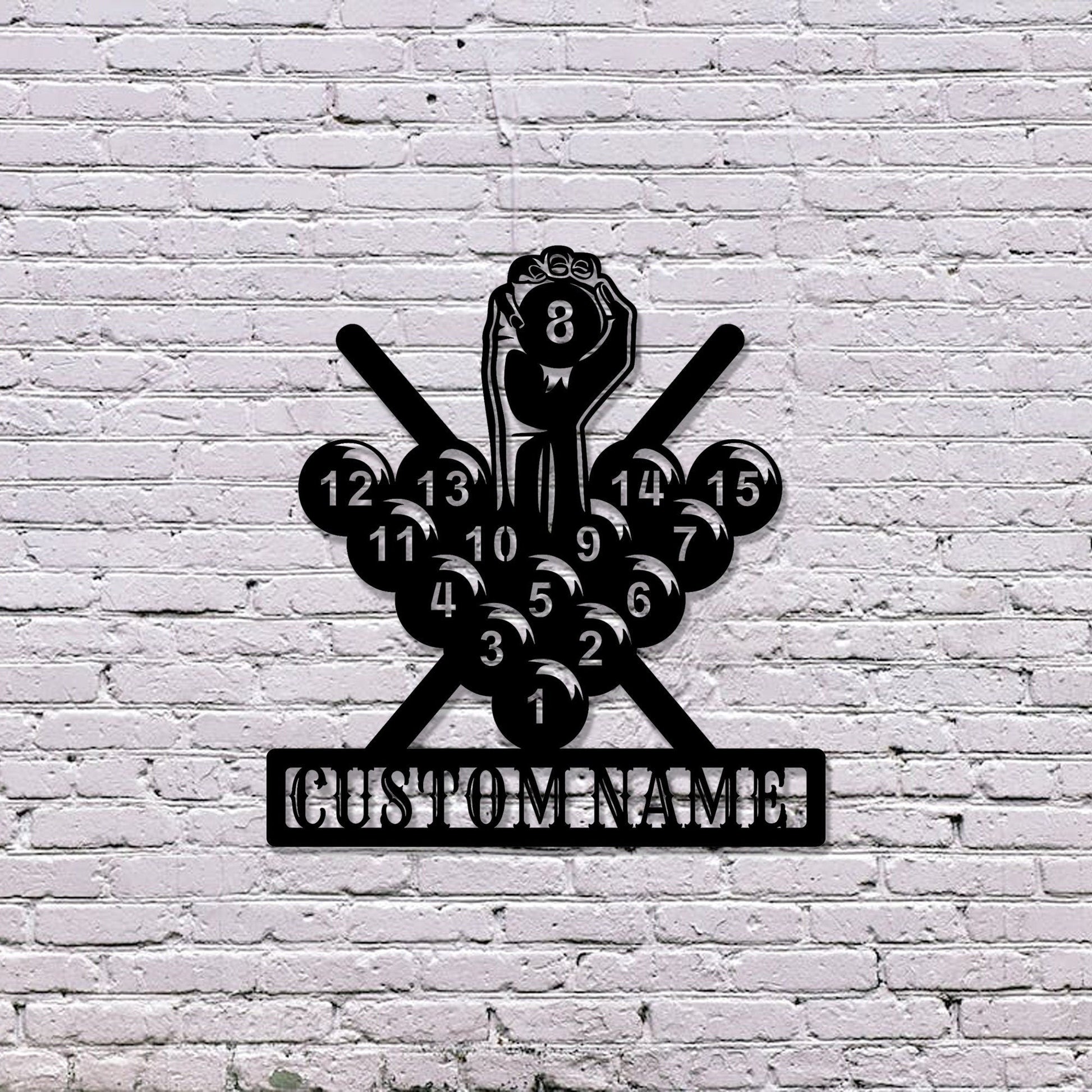 Personalized billiard metal sign/custom billiard metal sign/snooker sign/game room sign/gift for man/recreation room sign/LED wall light