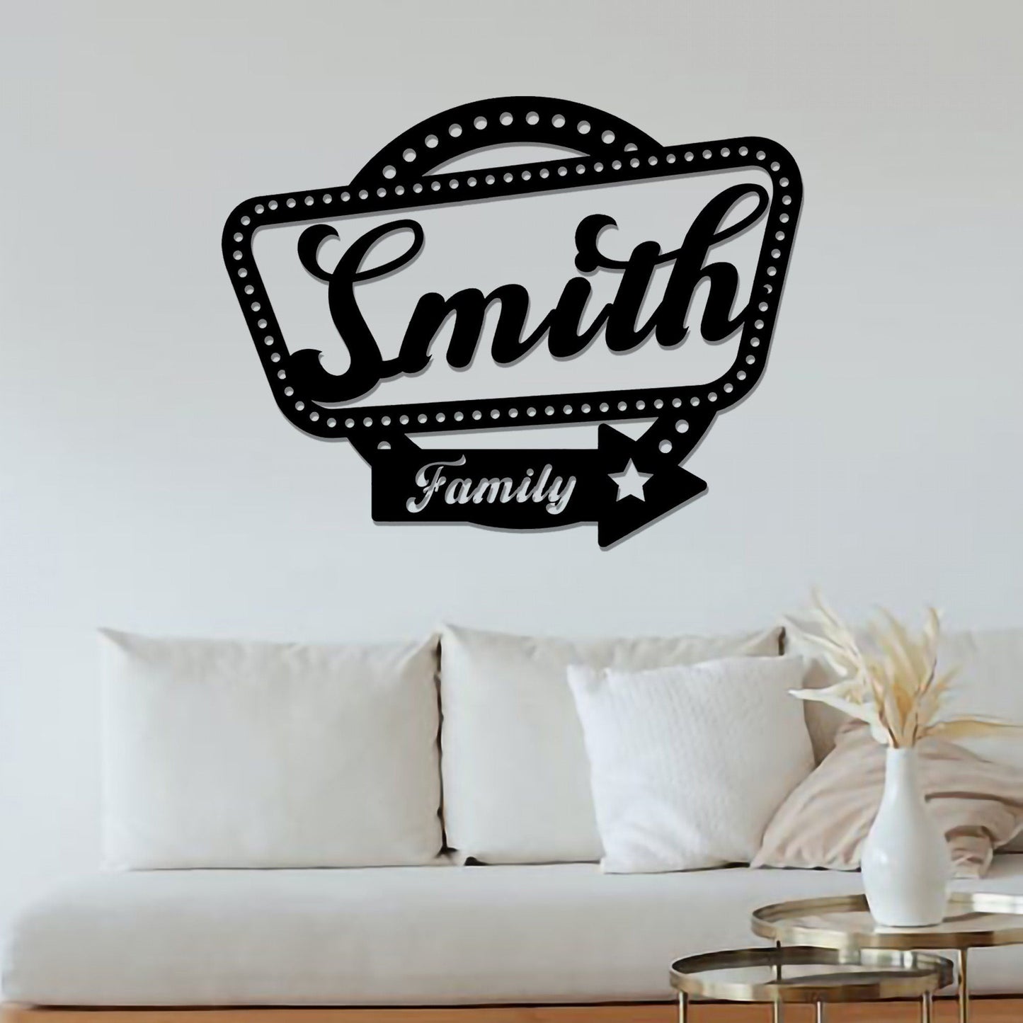 Personalized Family Name Metal Sign, Housewarming Gift, Door Hanger, Last Name Sign, Metal Wall Art, Wedding Gift,Custom Name,LED Light