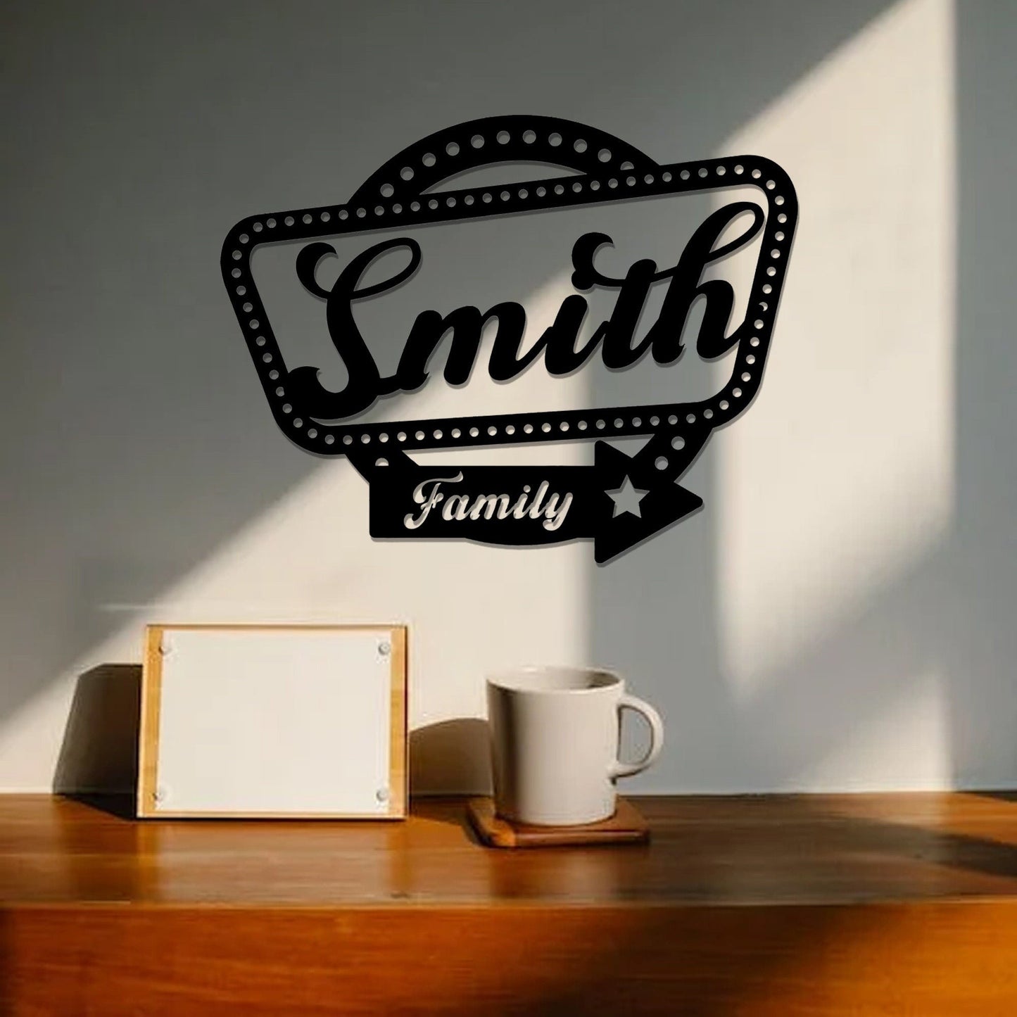 Personalized Family Name Metal Sign, Housewarming Gift, Door Hanger, Last Name Sign, Metal Wall Art, Wedding Gift,Custom Name,LED Light