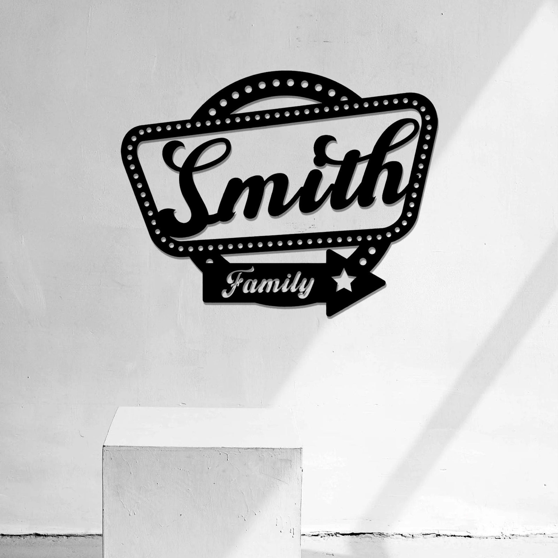 Personalized Family Name Metal Sign, Housewarming Gift, Door Hanger, Last Name Sign, Metal Wall Art, Wedding Gift,Custom Name,LED Light