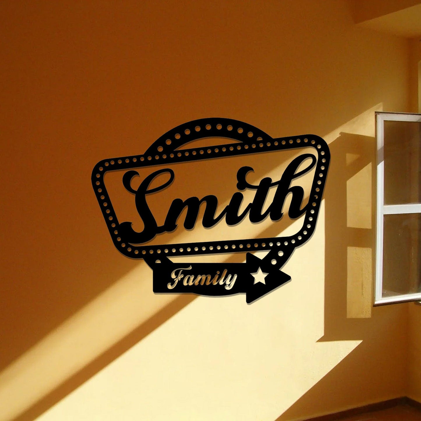 Personalized Family Name Metal Sign, Housewarming Gift, Door Hanger, Last Name Sign, Metal Wall Art, Wedding Gift,Custom Name,LED Light