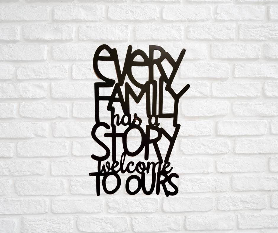 Family Metal Sign, Family Sign, Welcome Sign, Metal Welcome Sign, Metal Words, Metal Sign, Housewarming Gift, Wedding Gift, Closing Gift