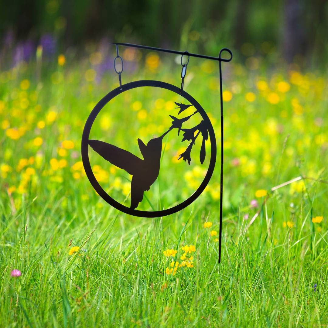 Hummingbird Metal Garden Flag, Garden Flag Hummingbird, Metal Garden Flag, Hummingbird Decor, Garden Decor, Yard Art, Metal Sign, Front Yard