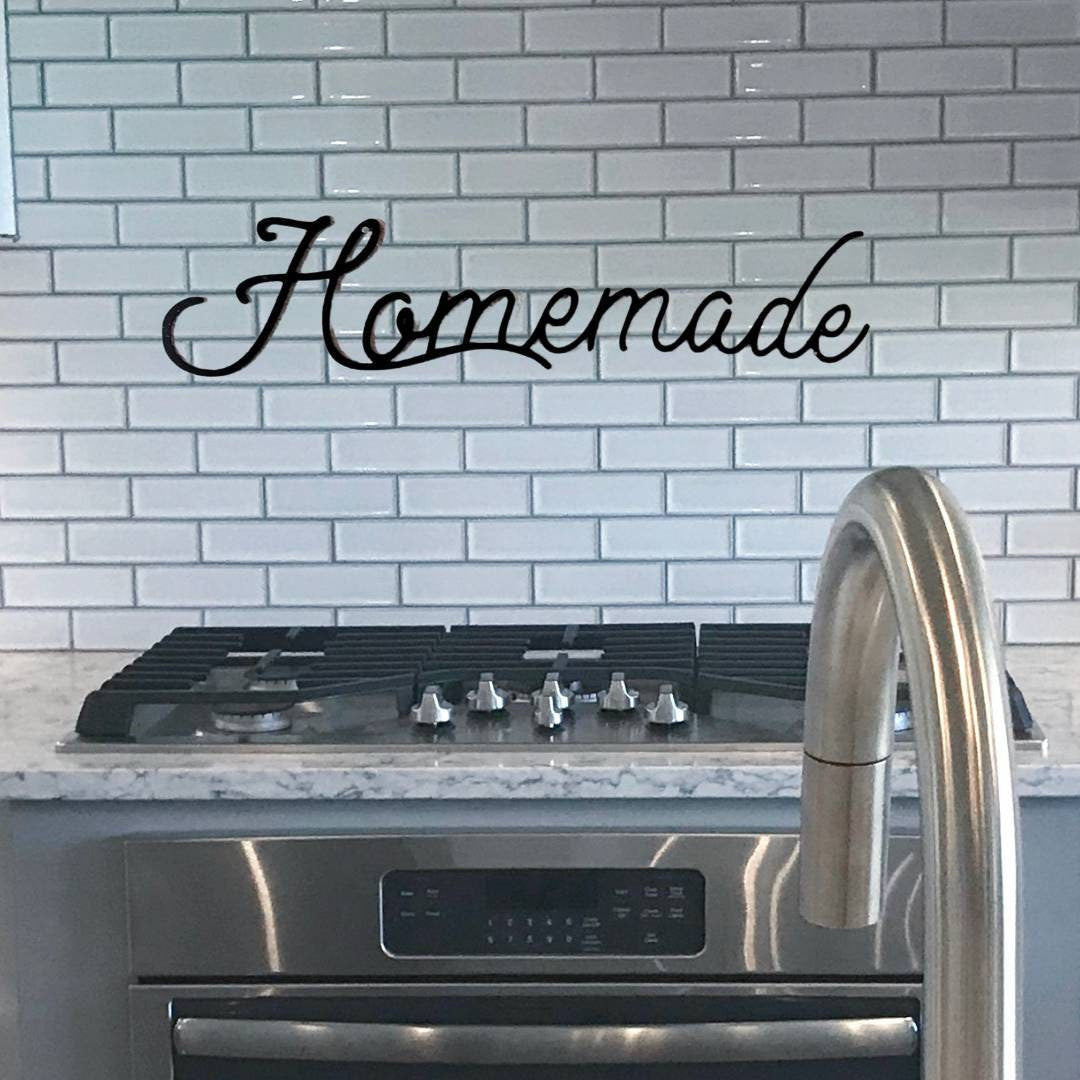 Homemade Metal Sign, Homemade Wall Decor, Homemade Sign, Farmhouse Kitchen Decor, Kitchen Decor, Metal Words, Metal Wall Decor, Word Sign