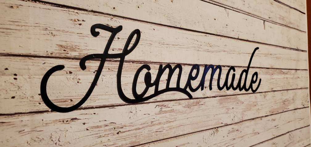 Homemade Metal Sign, Homemade Wall Decor, Homemade Sign, Farmhouse Kitchen Decor, Kitchen Decor, Metal Words, Metal Wall Decor, Word Sign