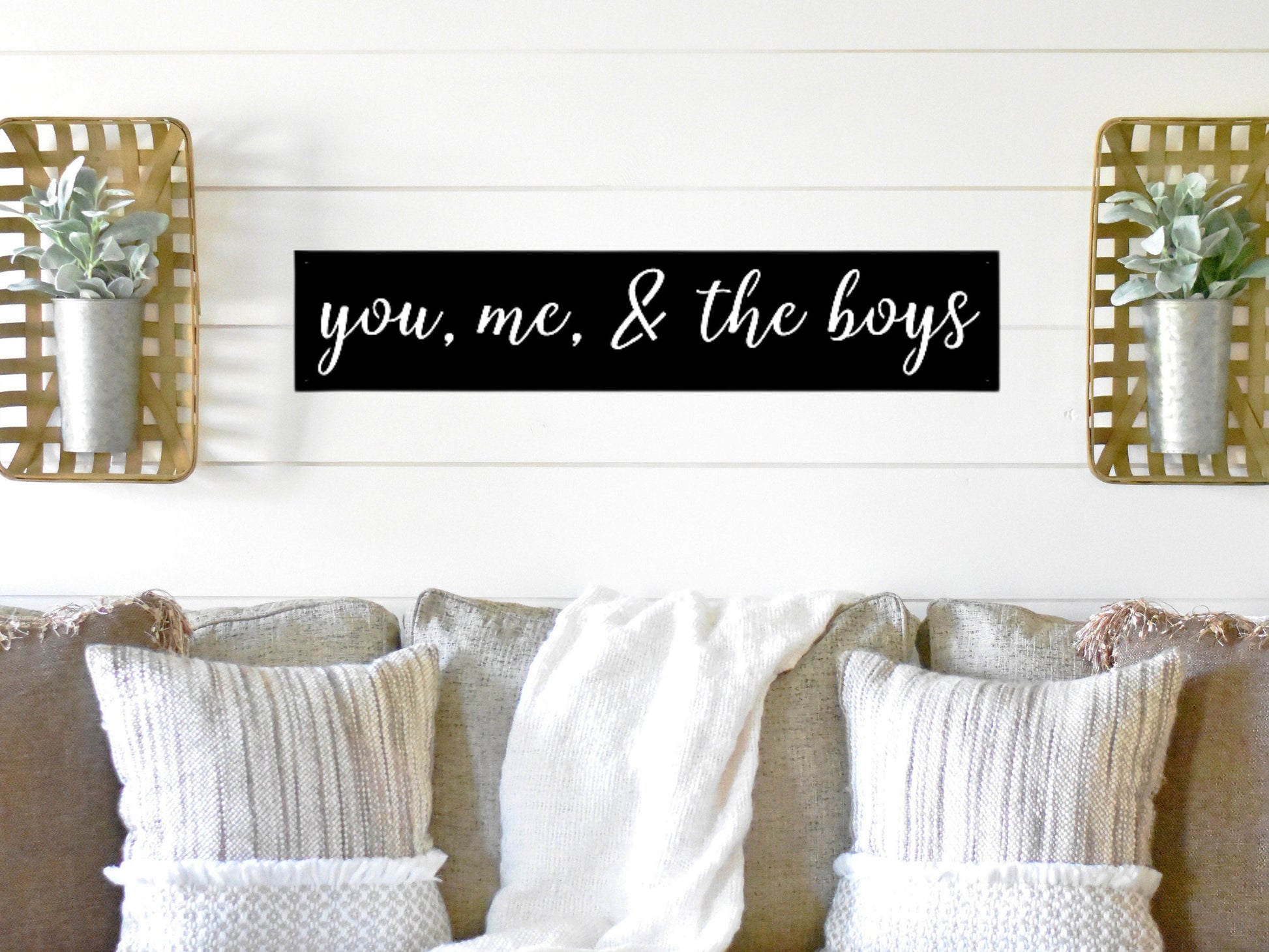 You Me and The Boys Metal Wall Decor, Living Room Decor, Family Sign, Mom Gift, Boy Mom Gift, Gifts for Mom, Metal Sign, Home Decor,