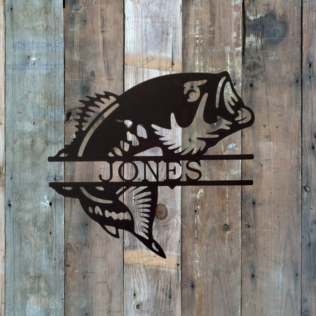 Personalized Bass Fish Metal Signs, Custom Fish Sign, Fishermen Gift, Metal Sign, Custom Metal Sign, Fish Metal Sign, Fish Wall Art, Gift