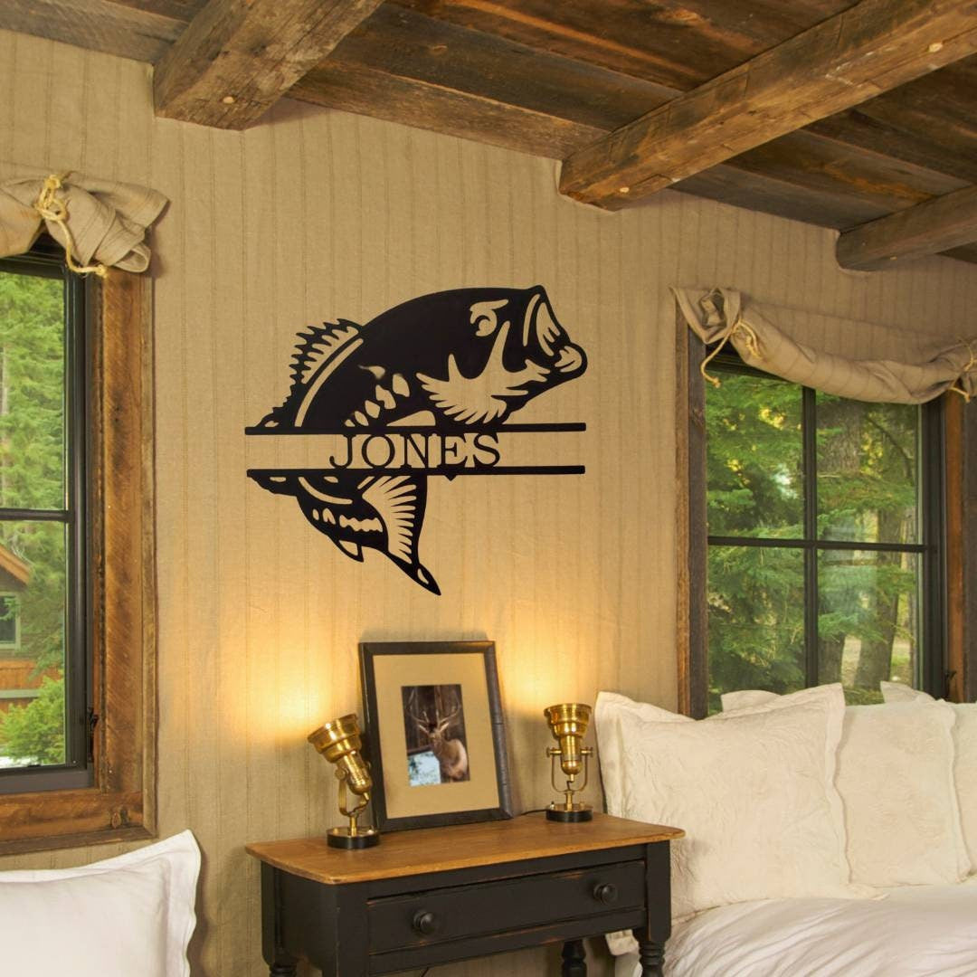 Personalized Bass Fish Metal Signs, Custom Fish Sign, Fishermen Gift, Metal Sign, Custom Metal Sign, Fish Metal Sign, Fish Wall Art, Gift