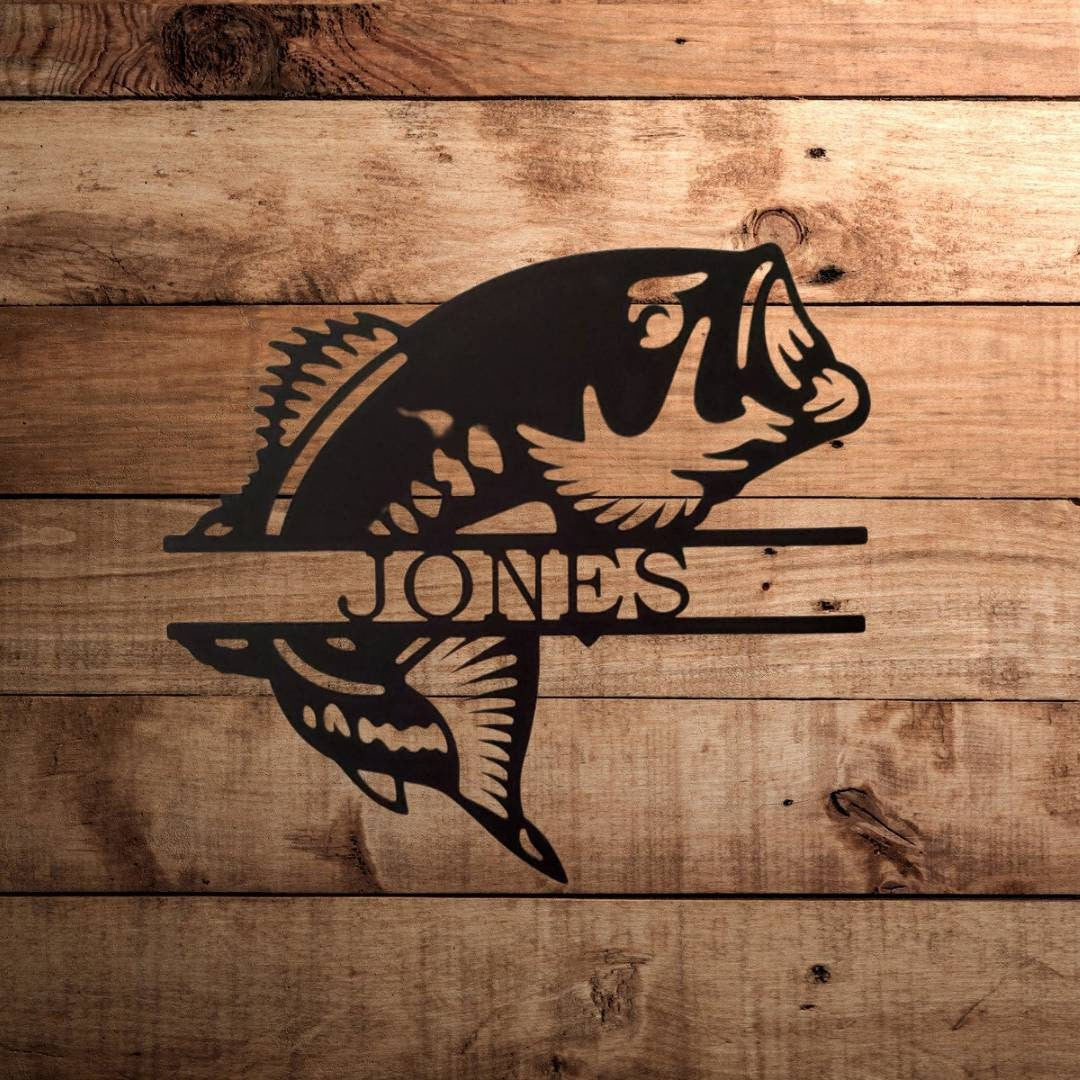 Personalized Bass Fish Metal Signs, Custom Fish Sign, Fishermen Gift, Metal Sign, Custom Metal Sign, Fish Metal Sign, Fish Wall Art, Gift