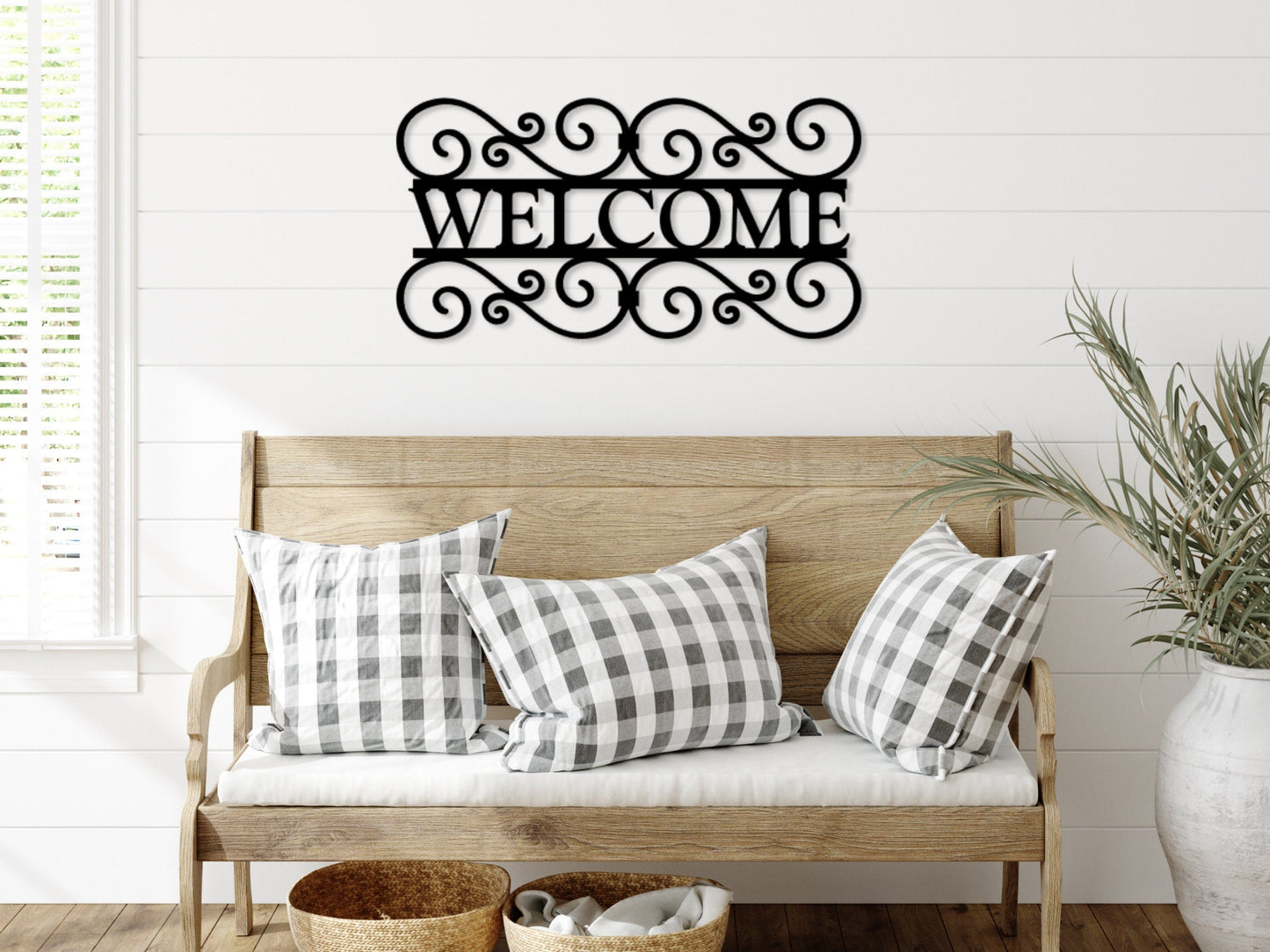 Metal Scroll Welcome Sign, Welcome Metal Wall Decor, Scroll Welcome Sign, Entryway decor, Metal Sign, Porch Sign, Welcome Words