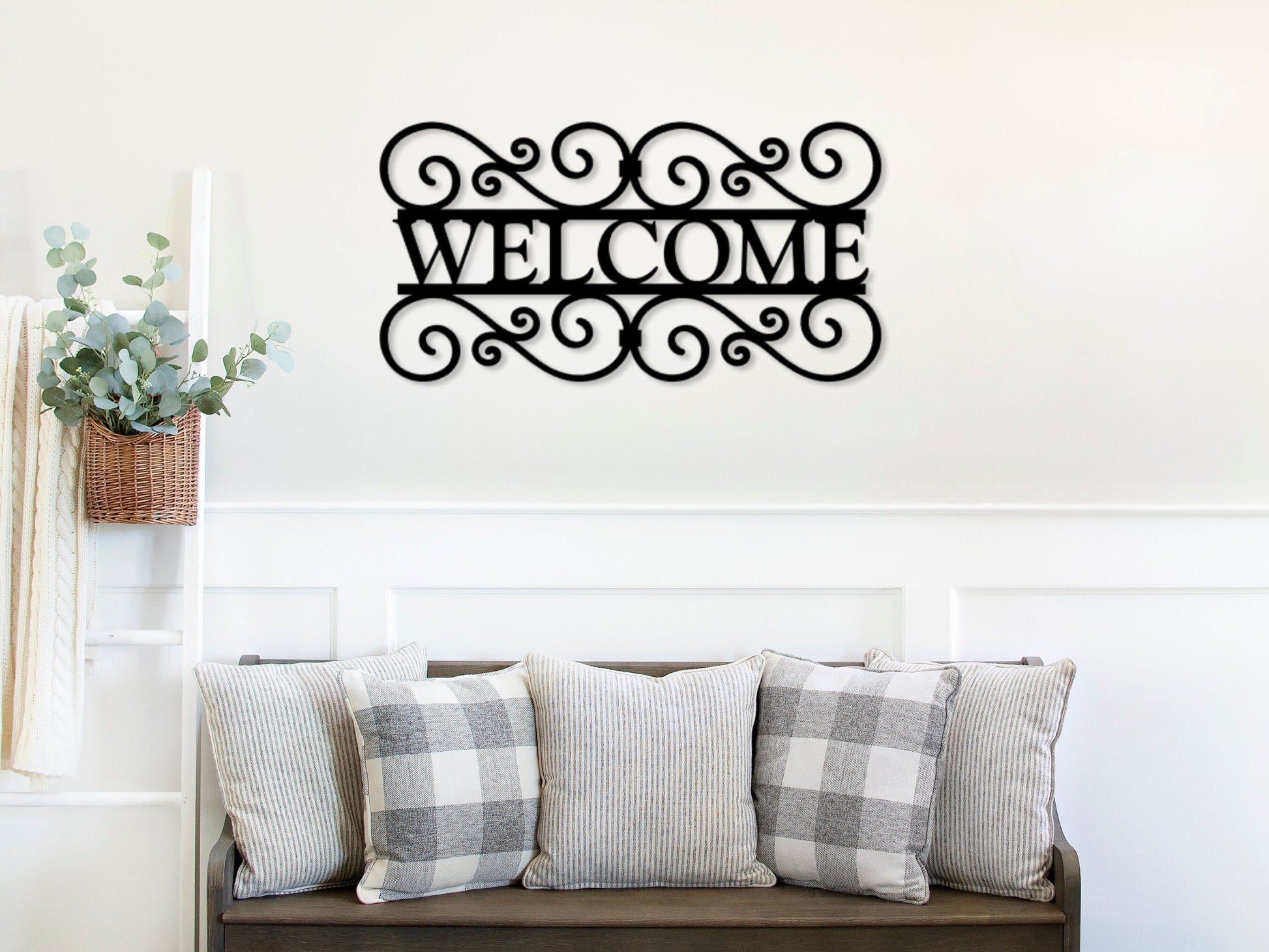 Metal Scroll Welcome Sign, Welcome Metal Wall Decor, Scroll Welcome Sign, Entryway decor, Metal Sign, Porch Sign, Welcome Words