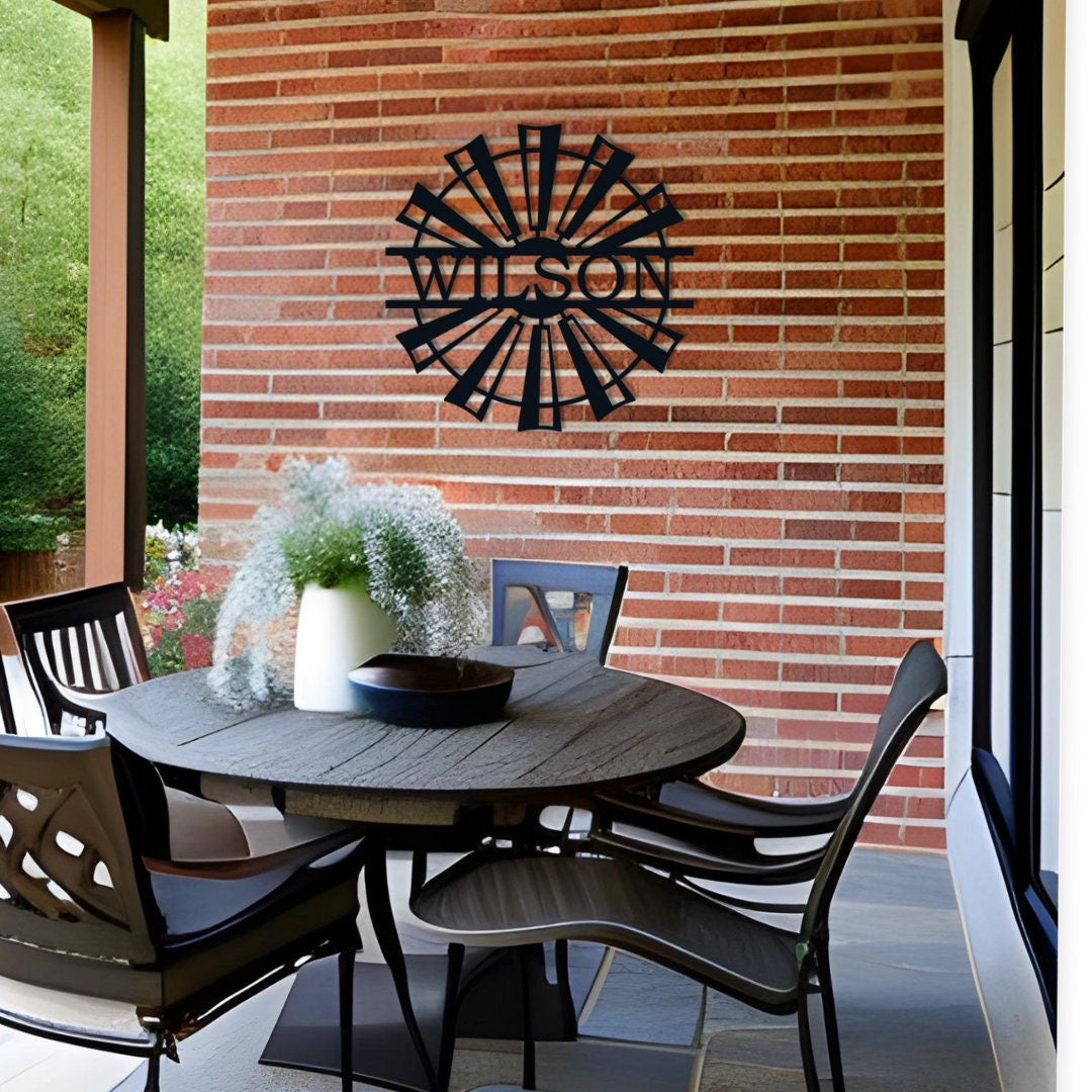 Custom Metal Sign, Metal Windmill, Metal Last Name Sign, Farmhouse Wall Decor, Custom Farm Sign, Metal Sign, Metal Outdoor Sign, Gift