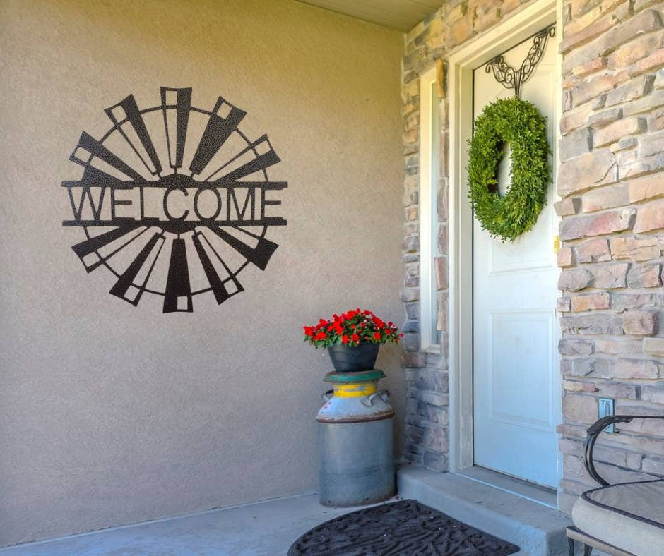 Custom Metal Sign, Metal Windmill, Metal Last Name Sign, Farmhouse Wall Decor, Custom Farm Sign, Metal Sign, Metal Outdoor Sign, Gift