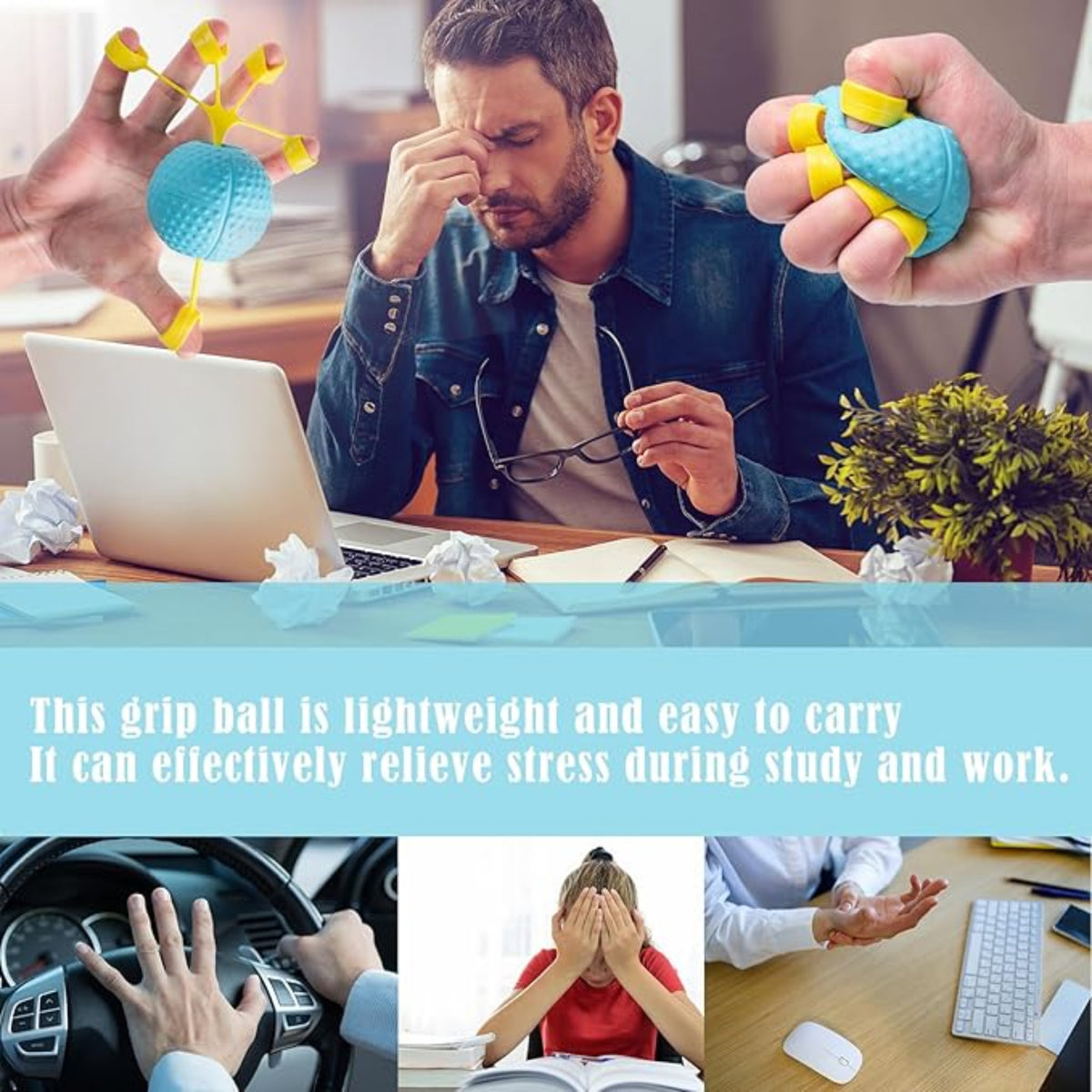 Multifunctional Rehabilitation Ball – كرة تأهيل اليد متعددة الوظائف | 2-in-1 Hand Therapy & Grip Exerciser