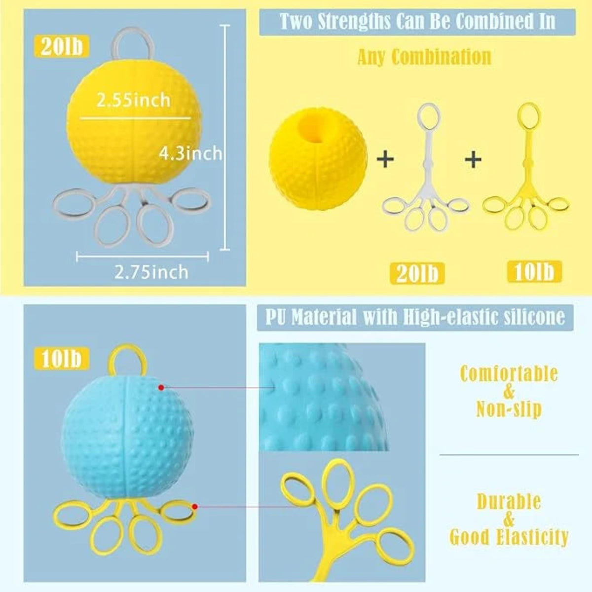 Multifunctional Rehabilitation Ball – كرة تأهيل اليد متعددة الوظائف | 2-in-1 Hand Therapy & Grip Exerciser