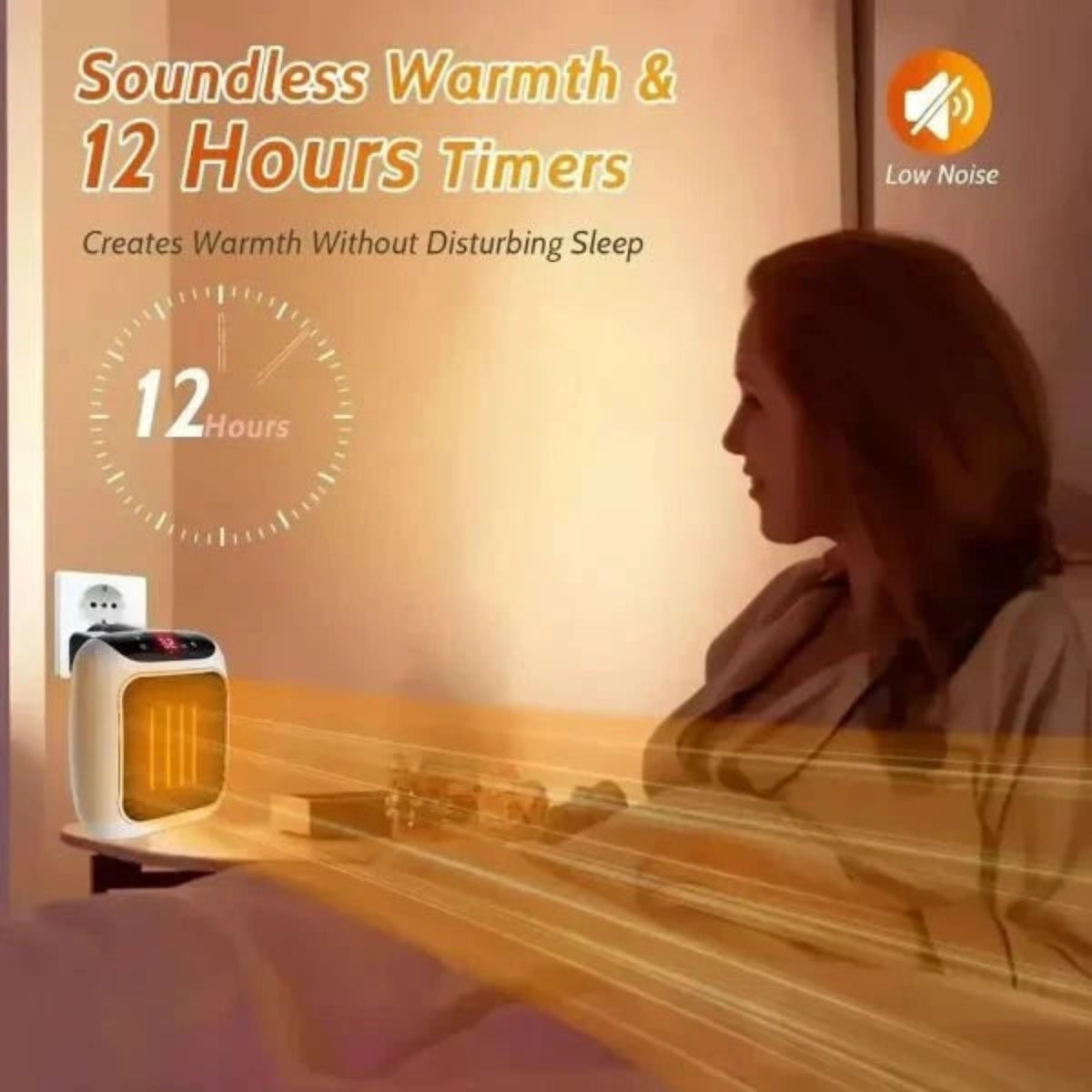 Handy Heater Turbo 800 – سخان كهربائي محمول للحائط | Wall Outlet Space Heater with Remote Control