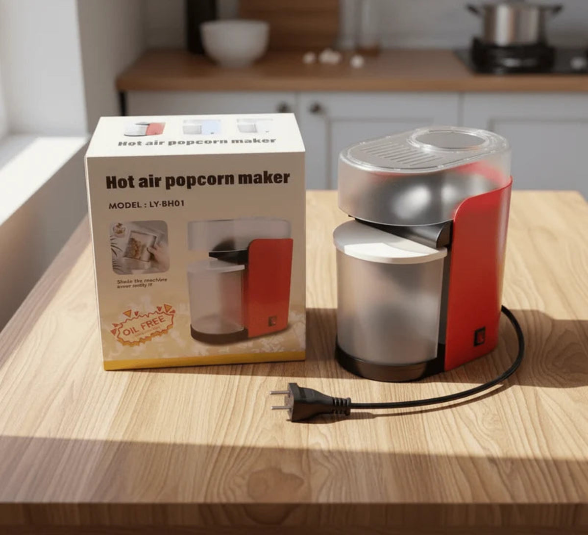 Hot Air Popcorn Maker – آلة صنع الفشار بالهواء الساخن | Oil-Free, Fast & Healthy Snacking Machine