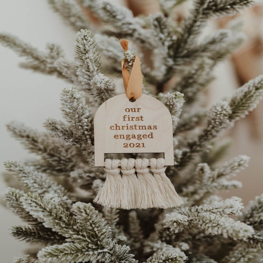 our first christmas engaged ornament, our first christmas engaged, first christmas ornaments, christmas ornament, gift for the bride to be