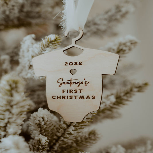 Personalized Baby's First Christmas Onesie, Onesie Ornament, Baby Ornament, Baby's First Christmas Ornament, Baby Christmas Ornament