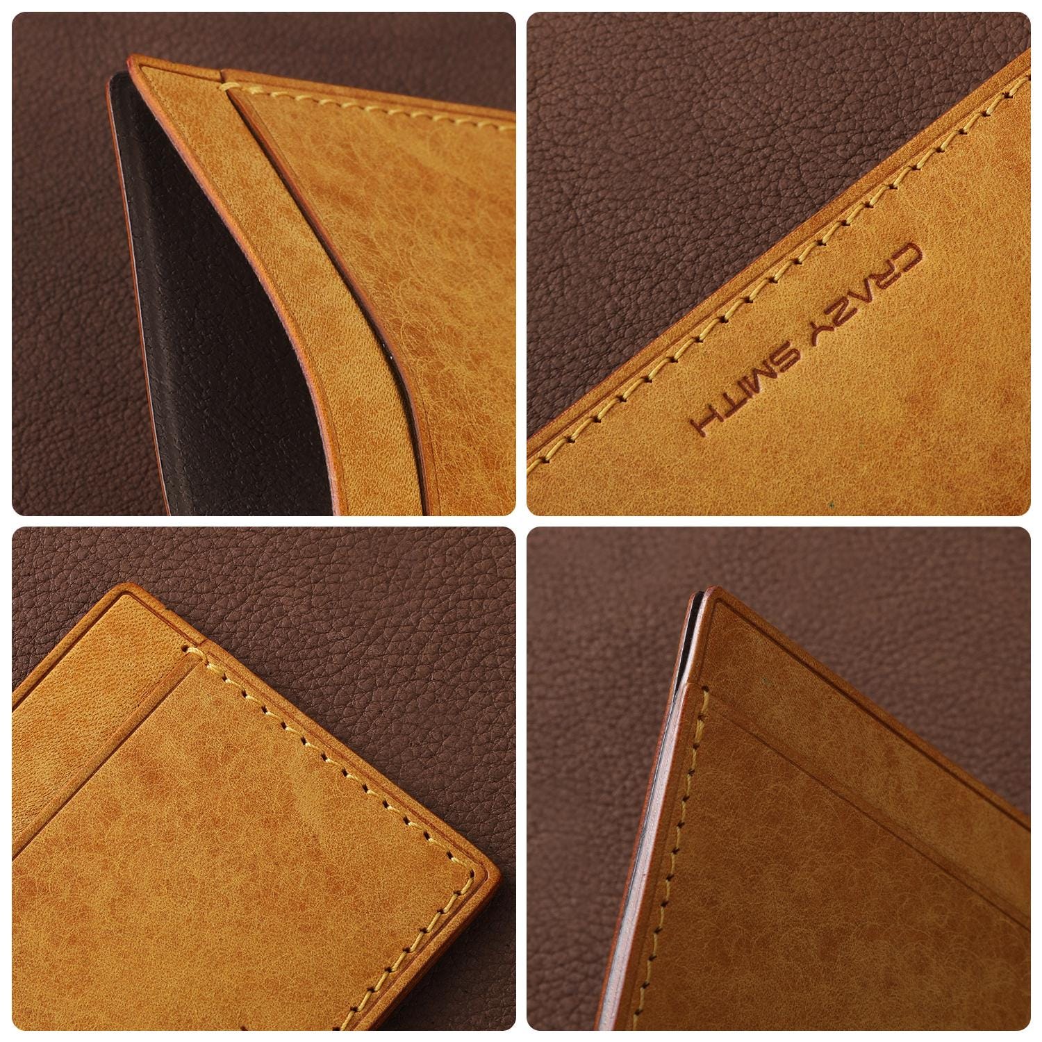 Genuine Leather Card Holder Wallets Coin Purse credit card case Business ID Cards Storage Wallet Gift for Men's or Women's Handmade