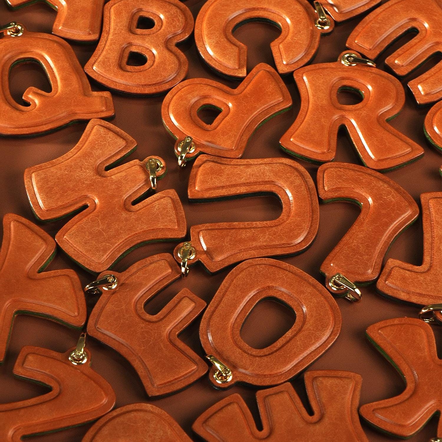 Genuine Leather Bag Charm Initial Keyring Alphabet Pendant Name Letter Keychain Car Hanging Accessories Handcrafted Gifts For Her/Him A-Z