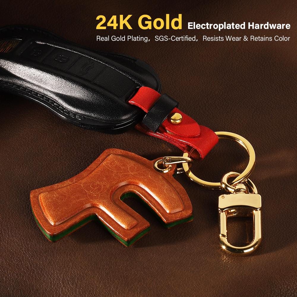 Genuine Leather Bag Charm Initial Keyring Alphabet Pendant Name Letter Keychain Car Hanging Accessories Handcrafted Gifts For Her/Him A-Z