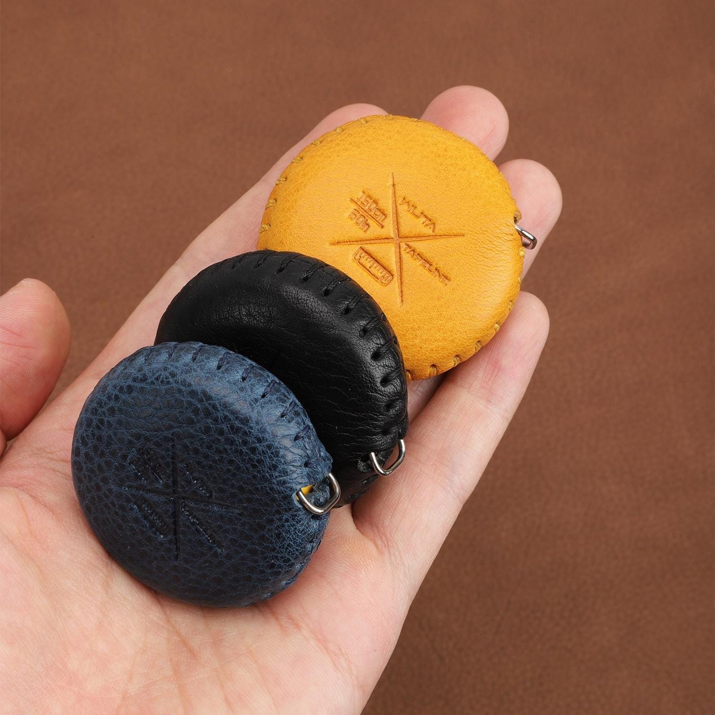 Handmade Tape Measure Mini Soft Measuring Tape for Body Measurements Sewing Multi Color with Locking and Retractable Mbox Leather