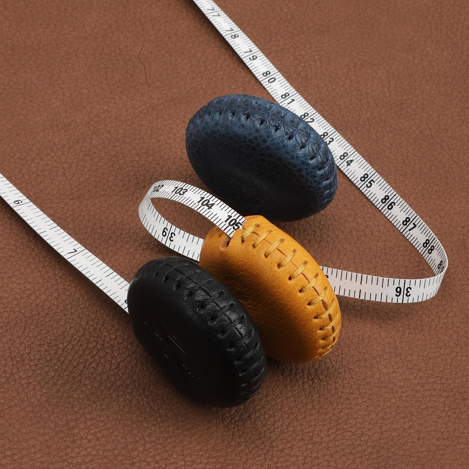 Handmade Tape Measure Mini Soft Measuring Tape for Body Measurements Sewing Multi Color with Locking and Retractable Mbox Leather