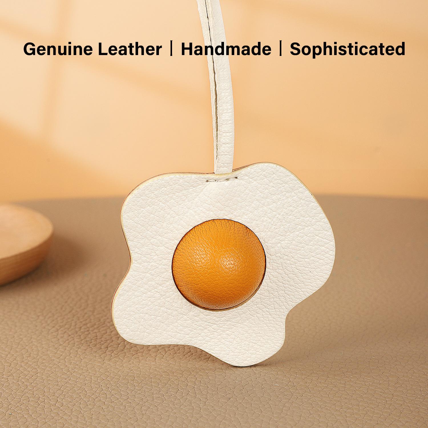 Bag Charms Sun Egg Purse Charms Leather Keychain Handmade Genuine Birthday  Christmas Gifts For Her/Him/Friends/colleagues