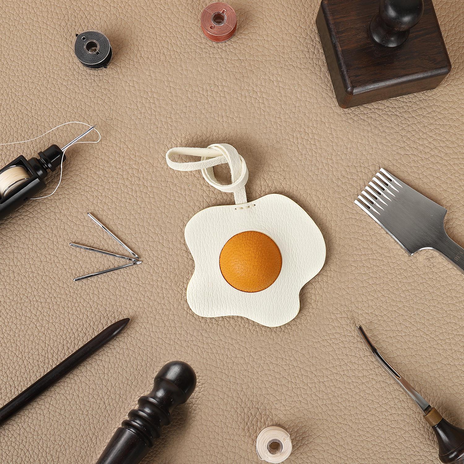 Bag Charms Sun Egg Purse Charms Leather Keychain Handmade Genuine Birthday  Christmas Gifts For Her/Him/Friends/colleagues