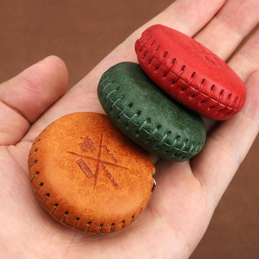 Body Measuring Tape Mini Handmade Tape Measure for Sewing Soft Multi Color with Locking and Retractable Vintage Frosted Leather