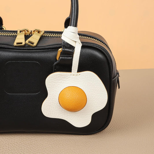 Bag Charms Sun Egg Purse Charms Leather Keychain Handmade Genuine Birthday  Christmas Gifts For Her/Him/Friends/colleagues