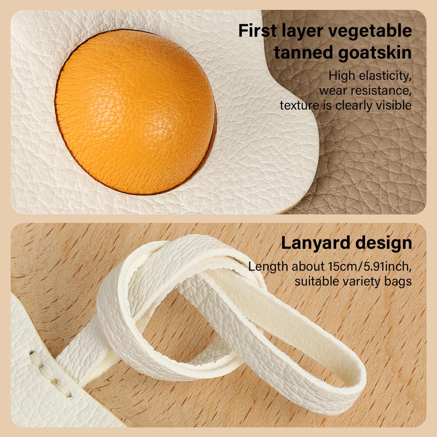 Bag Charms Sun Egg Purse Charms Leather Keychain Handmade Genuine Birthday  Christmas Gifts For Her/Him/Friends/colleagues