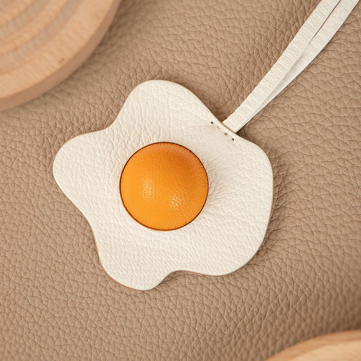 Bag Charms Sun Egg Purse Charms Leather Keychain Handmade Genuine Birthday  Christmas Gifts For Her/Him/Friends/colleagues