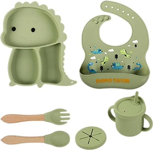 Kidilo Baby Feeding Set – طقم تغذية سيليكون للأطفال | Silicone Dining Set for Self-Feeding (6M+)