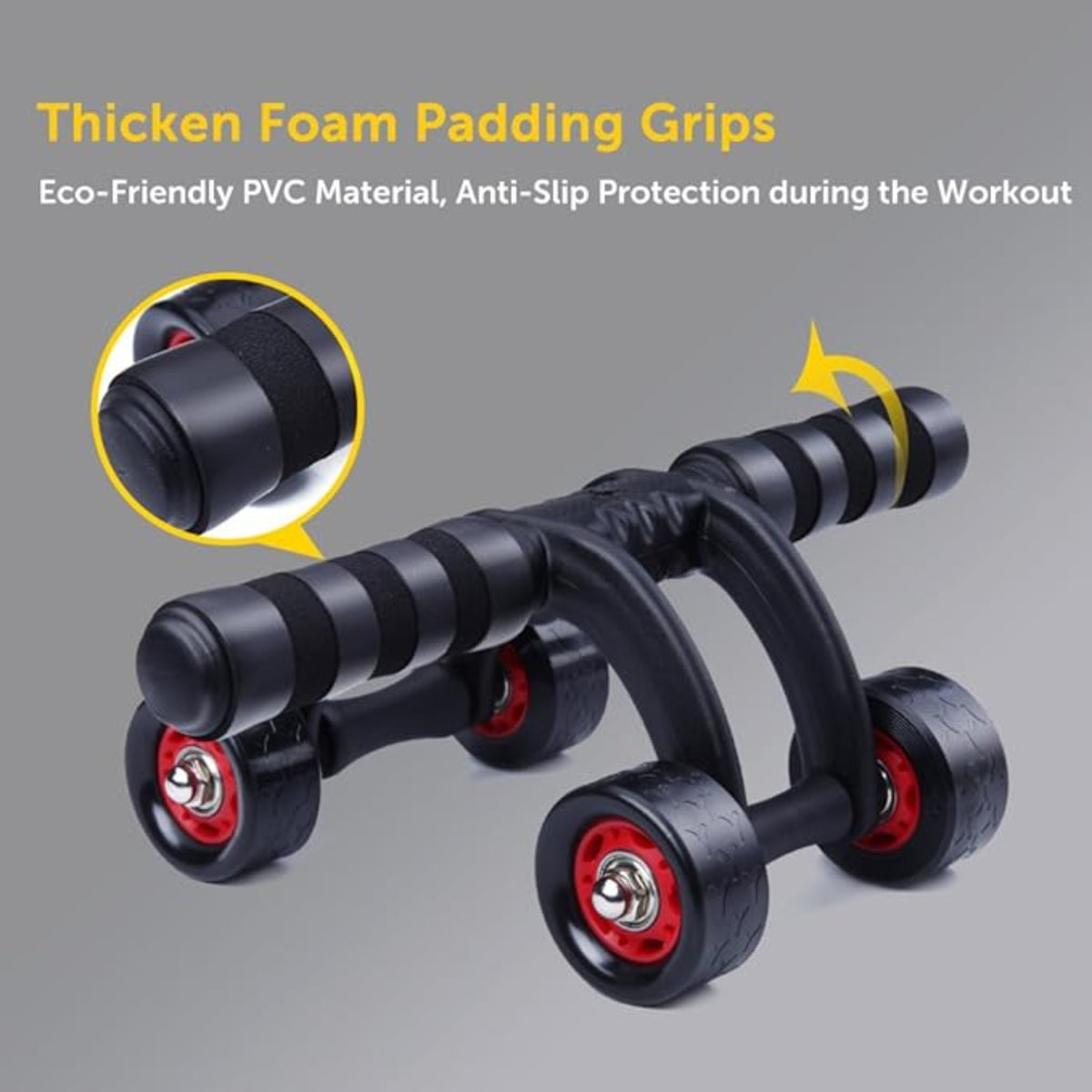 LORDEX Fitness Ab Roller Wheel – عجلة تمارين البطن | Two-Wheel Hand Pusher for Core & Full-Body Strength