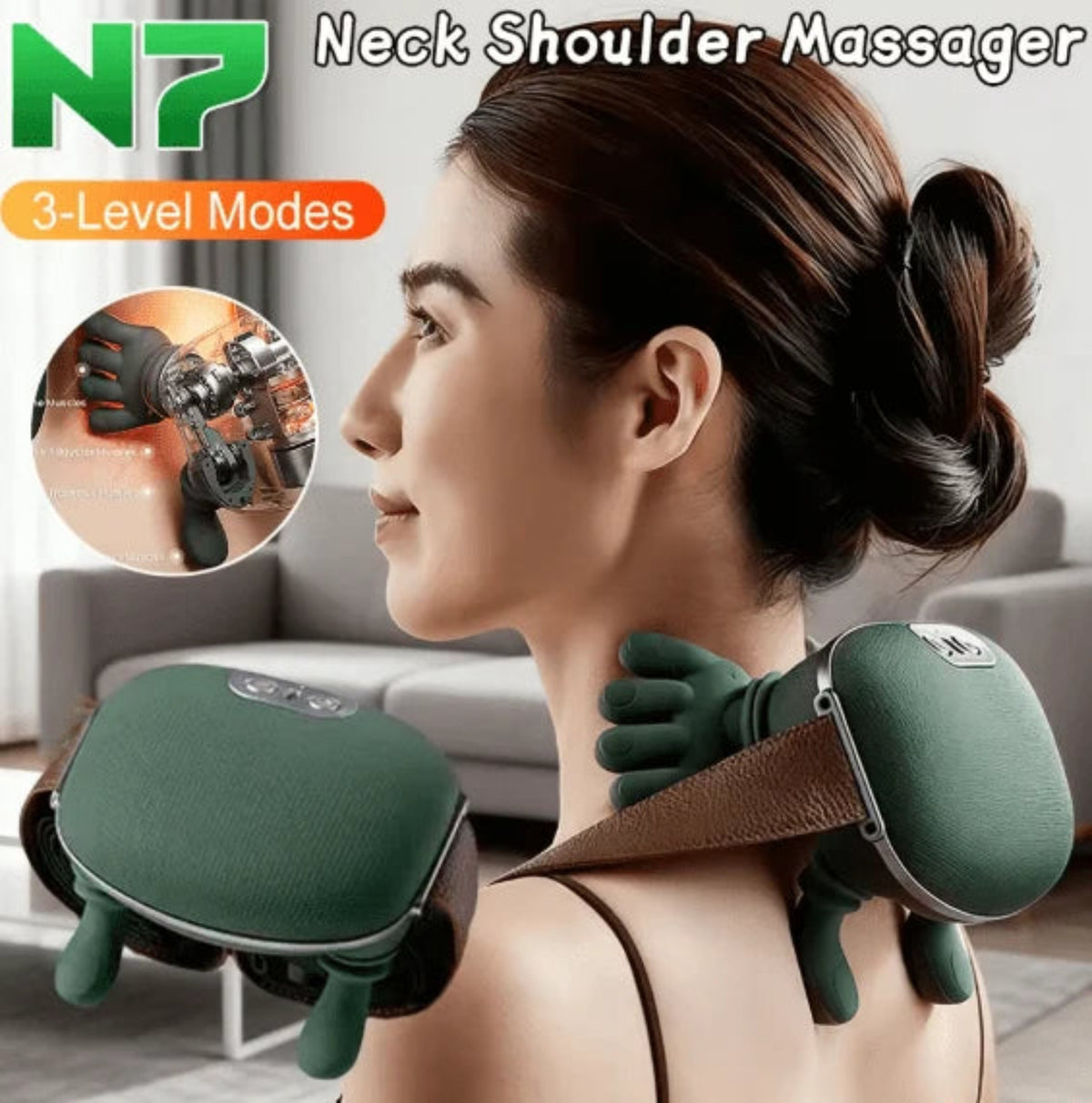 Shoulder & Neck Massager – جهاز تدليك الرقبة والكتف | Portable Kneading Massager for Muscle Relief
