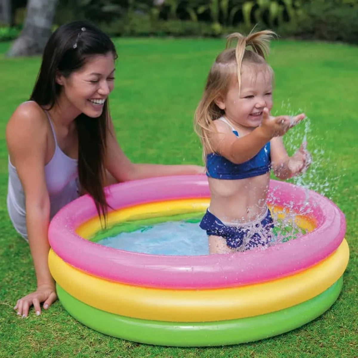 Intex Wet Set Collection Inflatable Pool – مسبح أطفال قابل للنفخ | Rainbow Kiddie Pool for Ages 2+